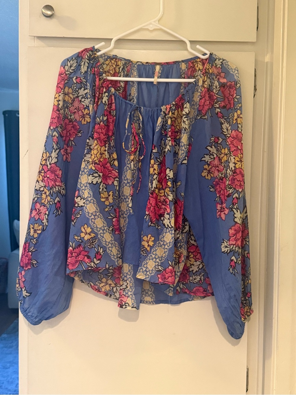 Free people boho euro summer floral blouse